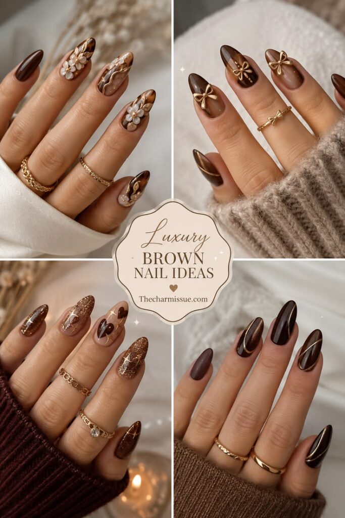 brown nails ideas