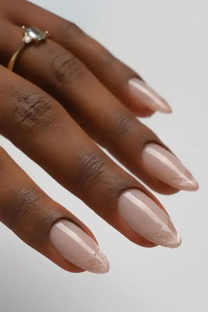 Elegant Neutral Cat Eye French Manicure That Never Goes Out of Style