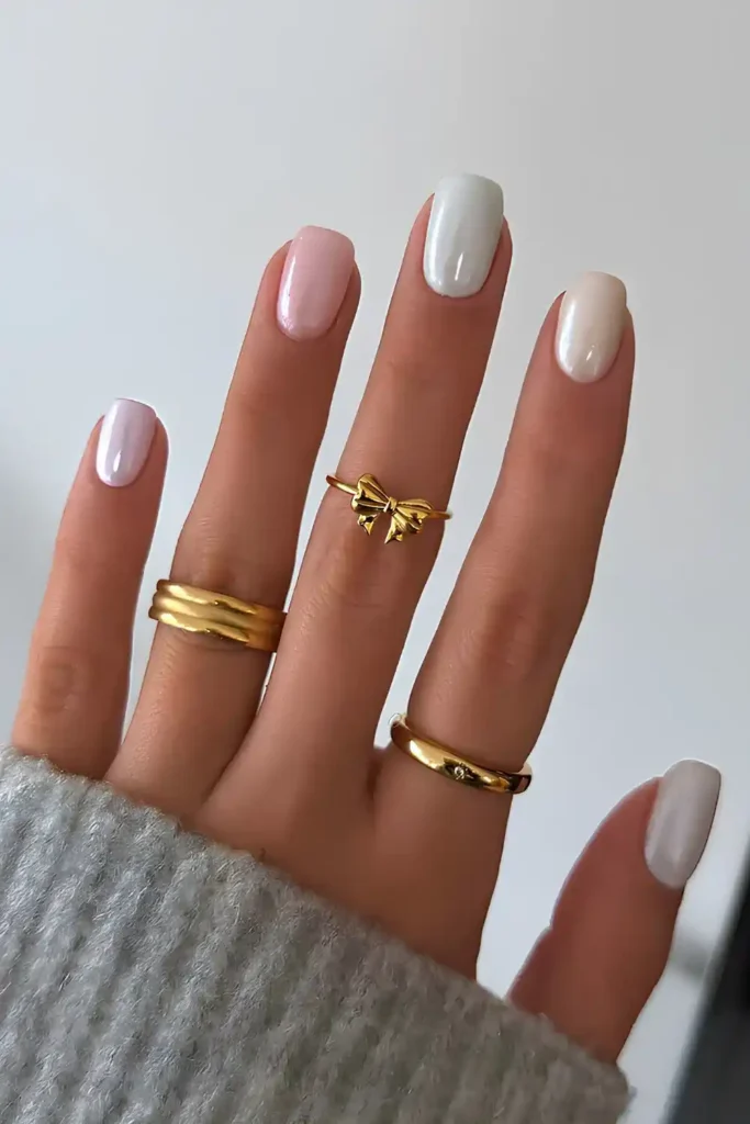Glazed Pastel Skittle Nails