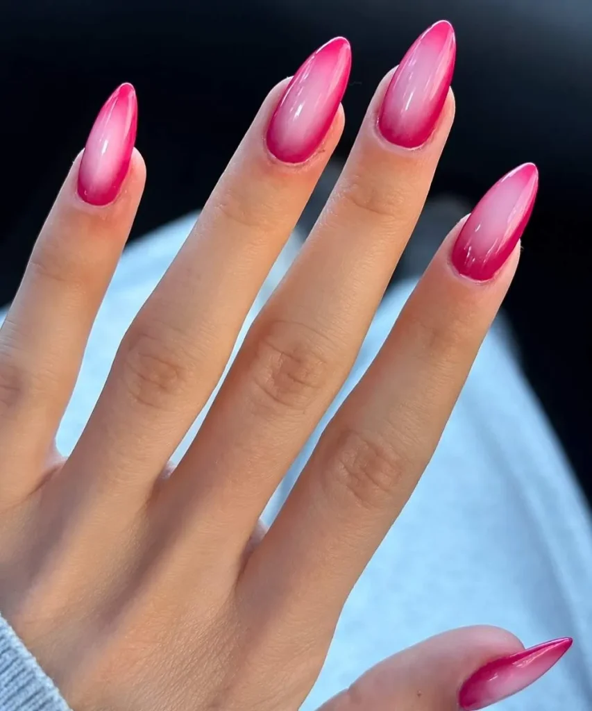 Hot Pink Aura Effect Mani