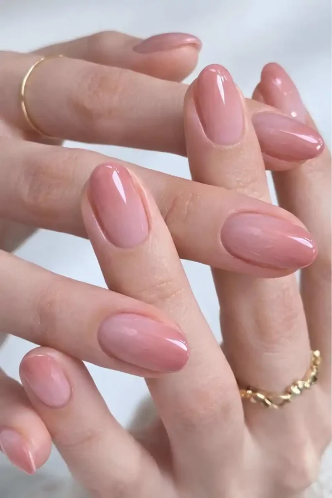 Mauve Pink Ombre Manicure With a Seamless Blend