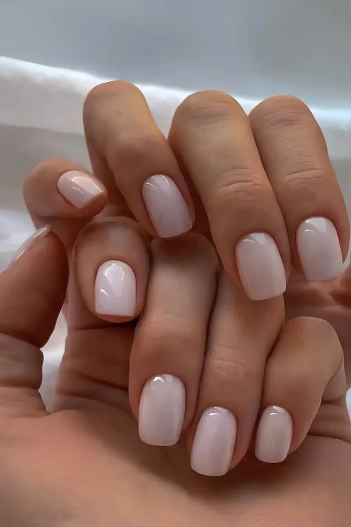 Milky White Soap Nails