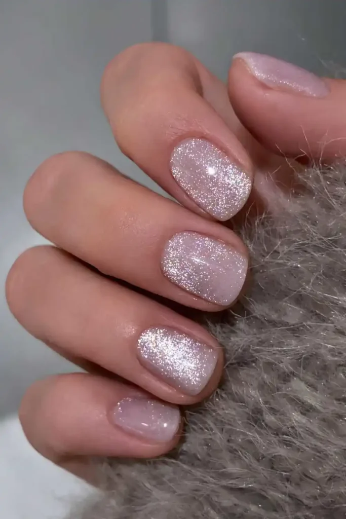 Short Pale Pink Velvet Nails With a Luxe Finish
