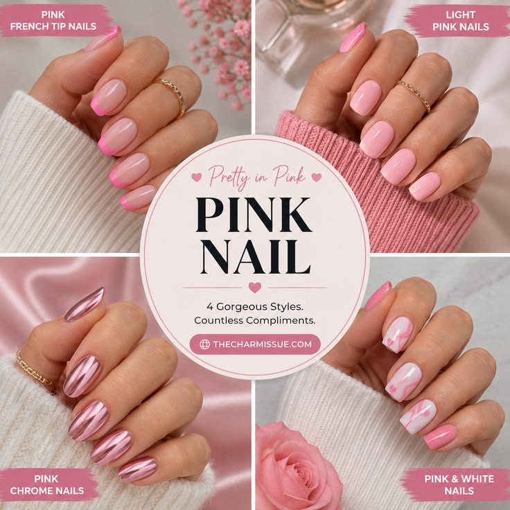 Trendy Pink and Orange Nail Ideas