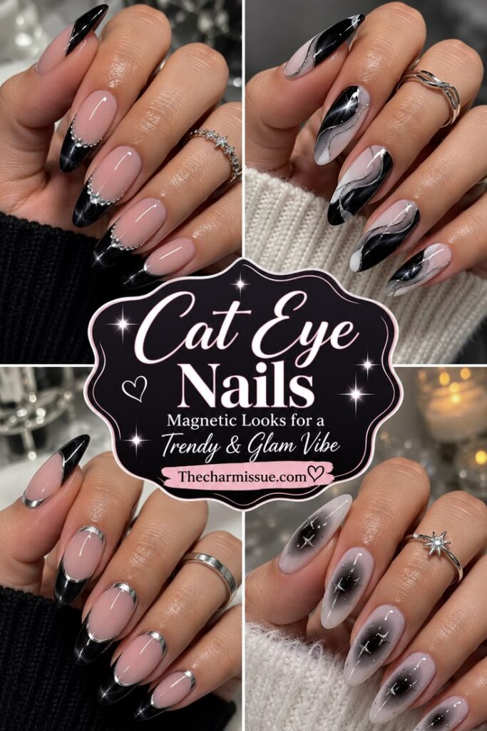 Black and Silver Nails
