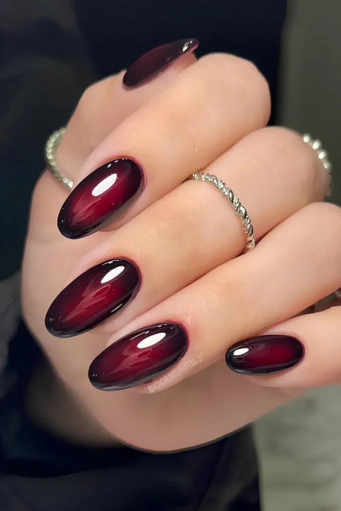 Black and Red Aura Effect Mani for a Bold Look