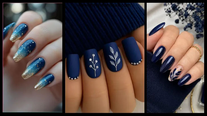 Blue Fall Nail