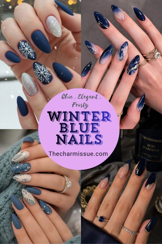 Blue Floral Nail Ideas