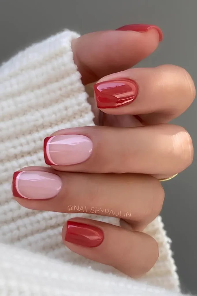 Deep Red and White Marble Nails for an Elegant Look