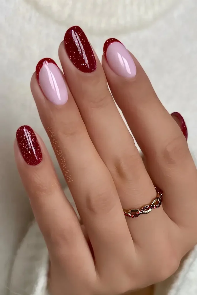 Cherry Red Glitter Nails You'll Want to Try
