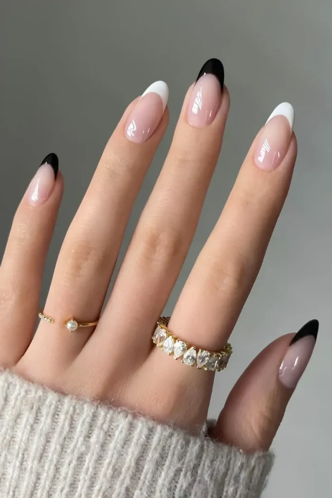 Classic Black and White French Mani That Never Goes Out of Style
