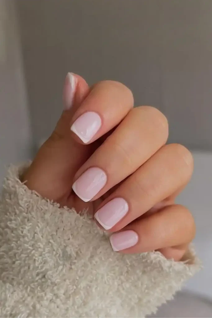 Classy Pink and White French Nails With Timeless Elegance