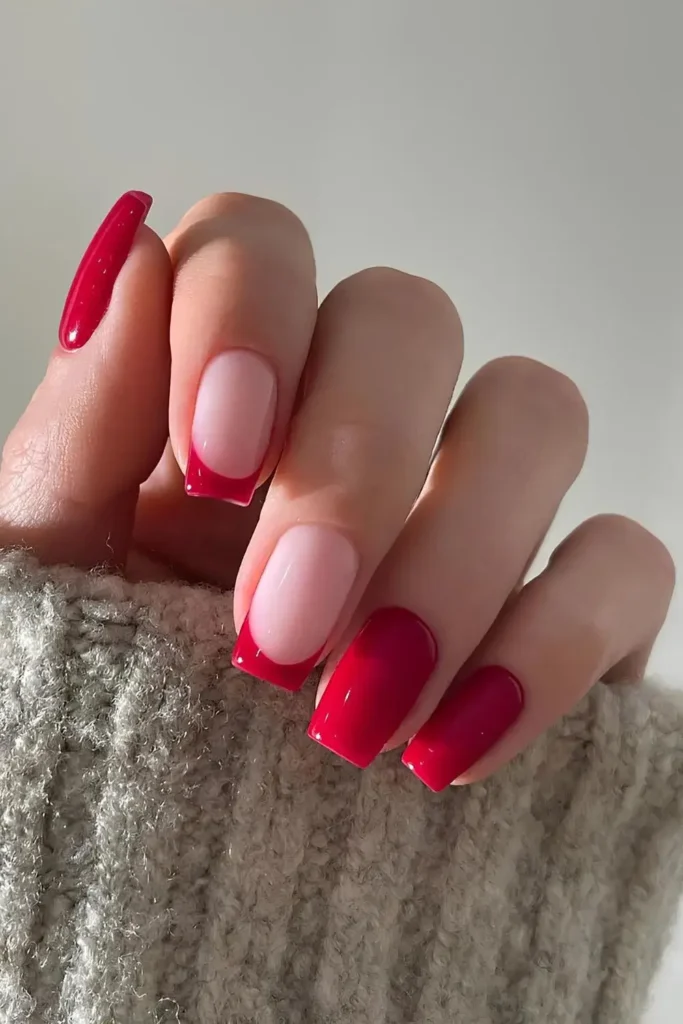 Crimson Red Manicure for a Bold Elegant Look