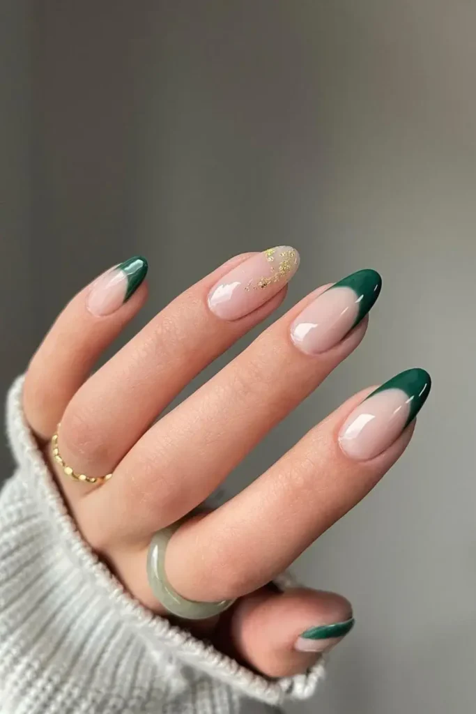 Dark Green French Nails That Look Chic and Elegant