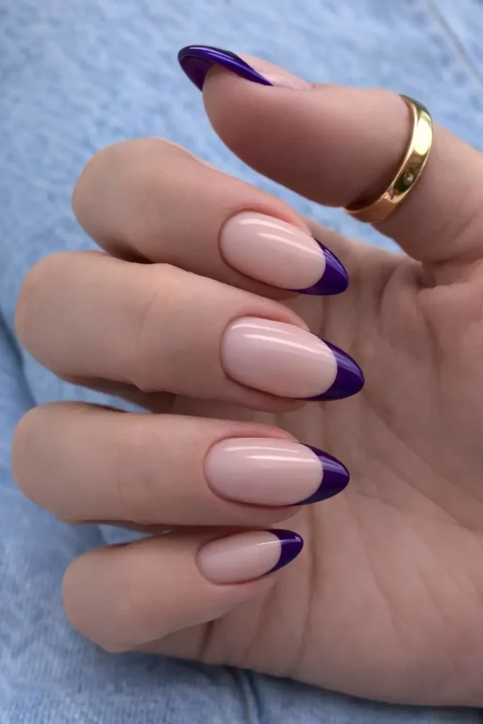 Dark Purple French Tip Nails You'll Want to Try