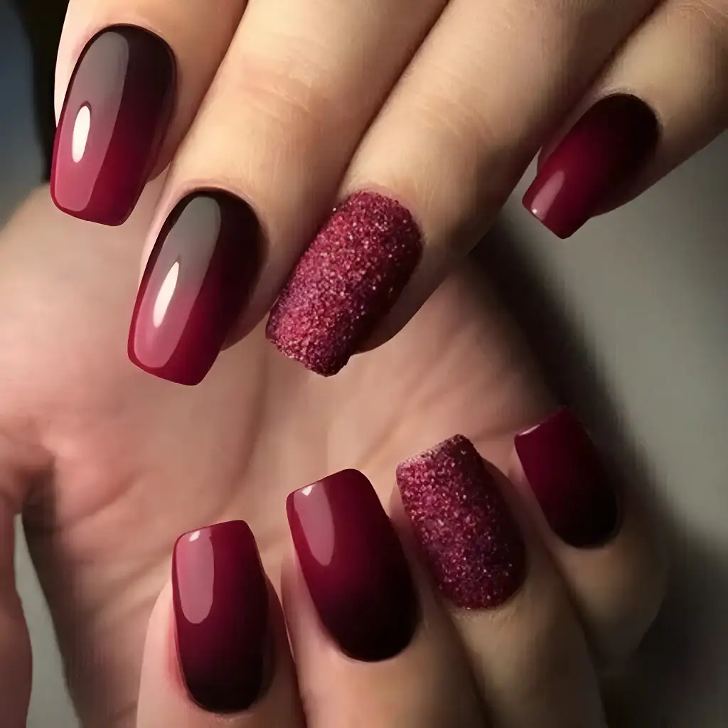 Deep Black and Red Reverse Ombre for a Bold Style