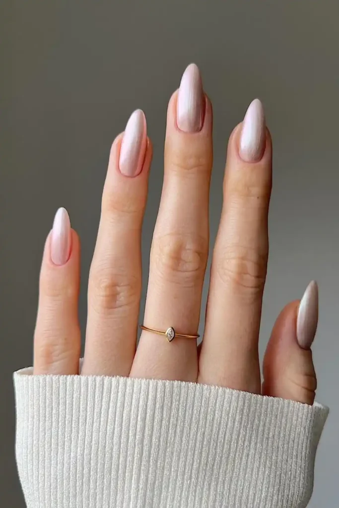 Elegant Satin Nails With a Soft Luxurious Glow