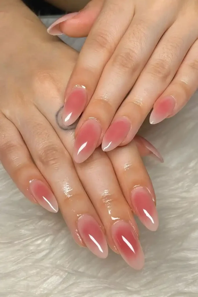Fleshy Nude Aura Nails for a Soft Natural Glow