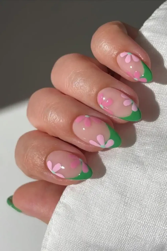 Green Floral Frenchies for a Fresh Feminine Look