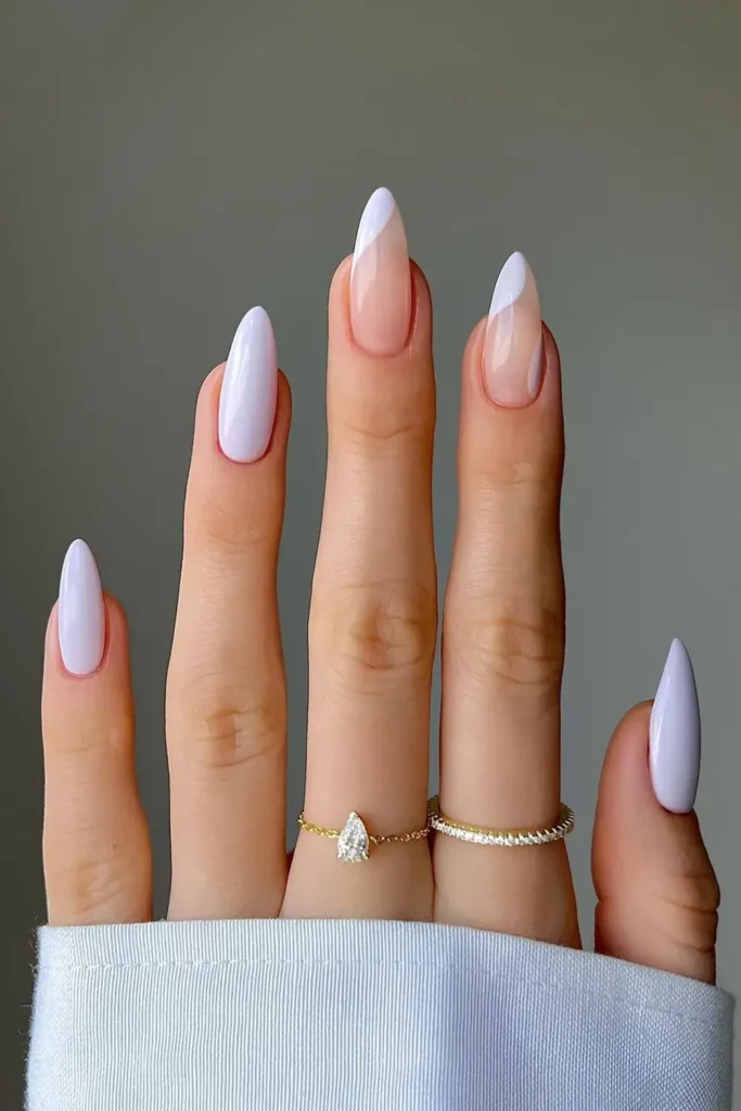 Lavender Mani With Negative Space Design for a Chic Style