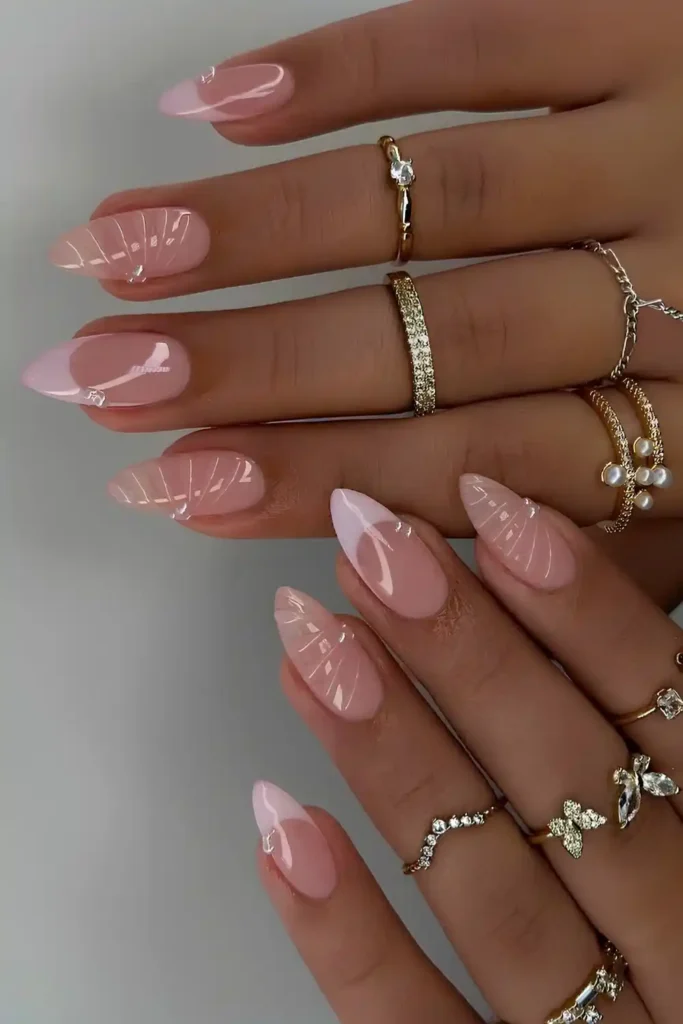 Light Pink French Mani With Textured Accents You'll Want to Copy