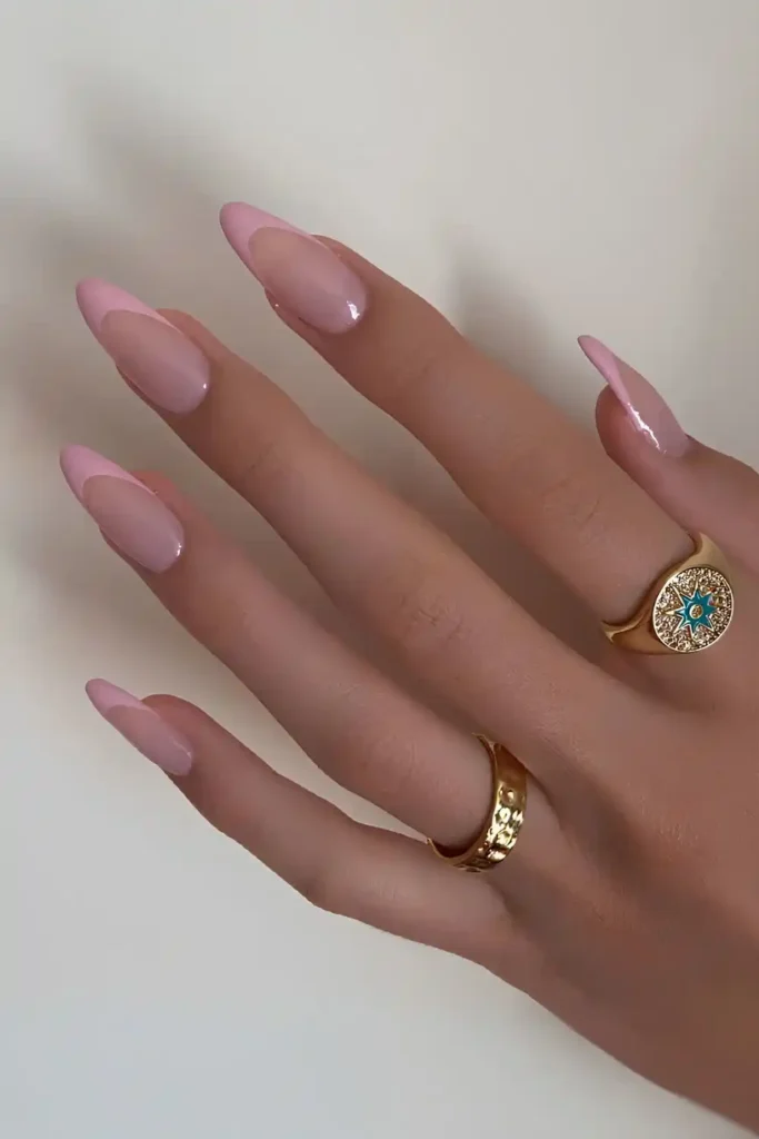 Light Pink French Tip French Nails With Timeless Elegance