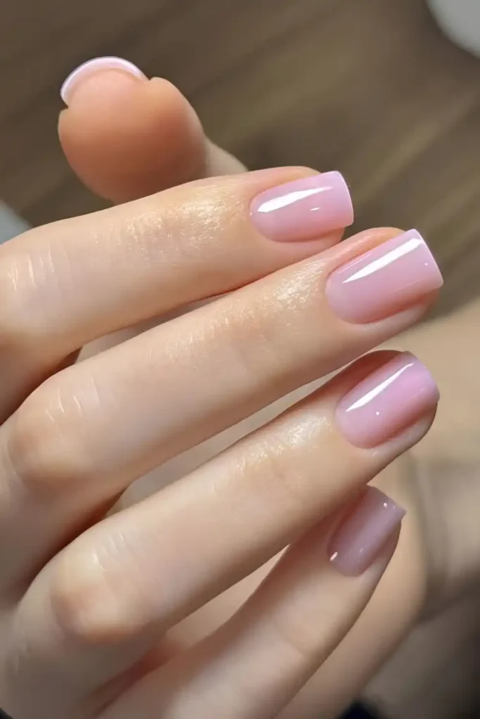 Light Pink Jelly Mani That Looks Fresh and Glossy