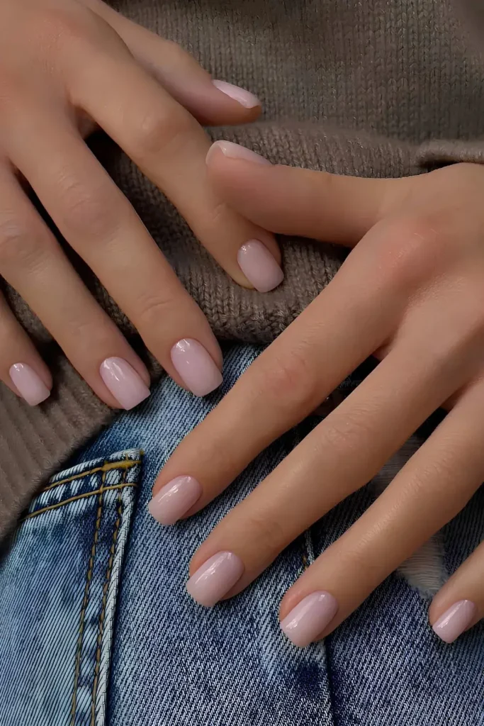 Light Pink Soap Nails for a Clean Glossy Look