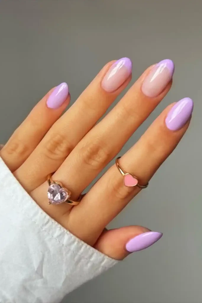Lilac French Tip Nails With Timeless Elegance