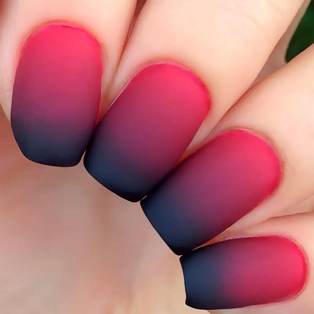Matte Red and Black Nails for a Bold Statement