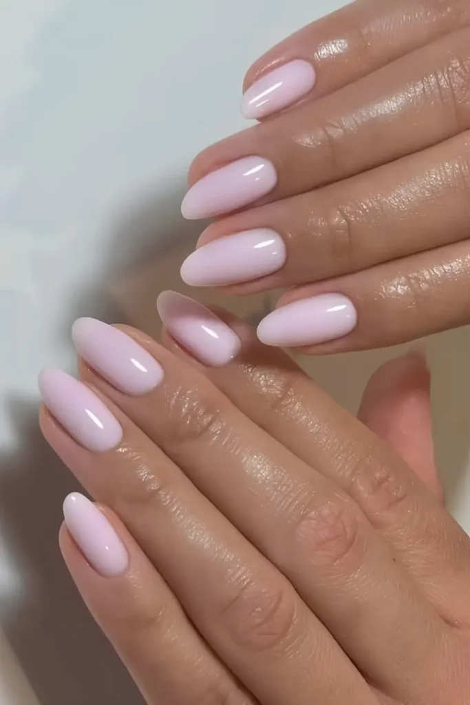 Milky Pink Almond Nails for an Elegant Look
