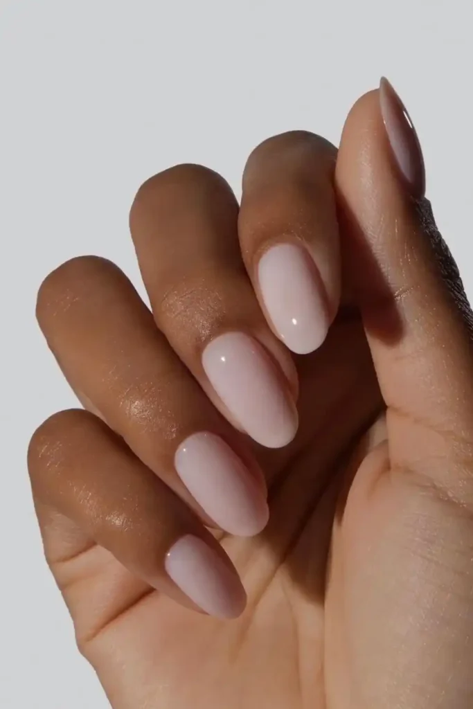 Neutral Jelly Nails With a Fresh Glossy Finish