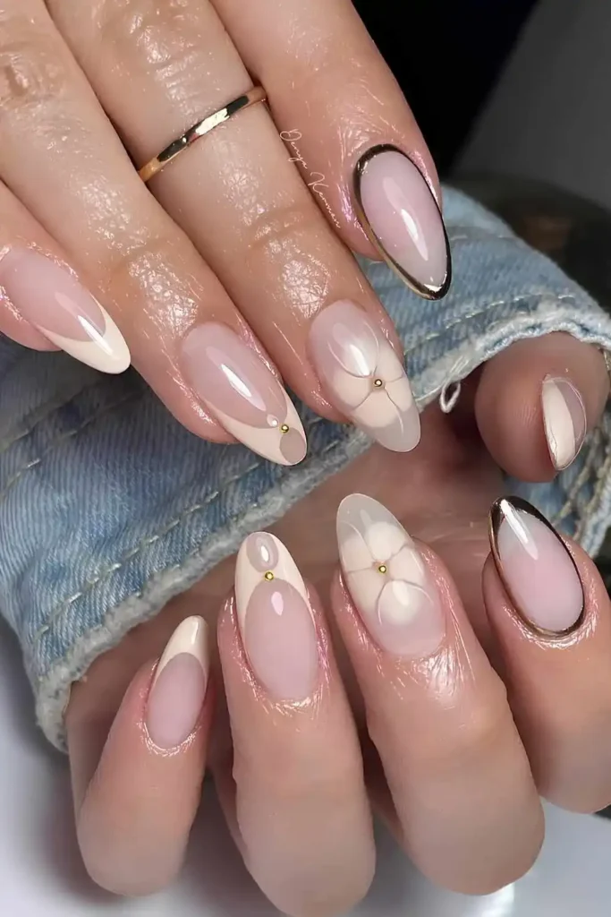 Neutral Mix and Match Nail Design for a Stylish Everyday Look