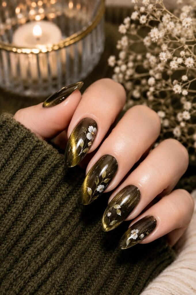 Olive Green Nail Ideas