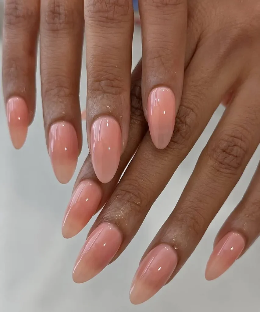 Peach Mani With Jelly Finish for a Fresh Glossy Look