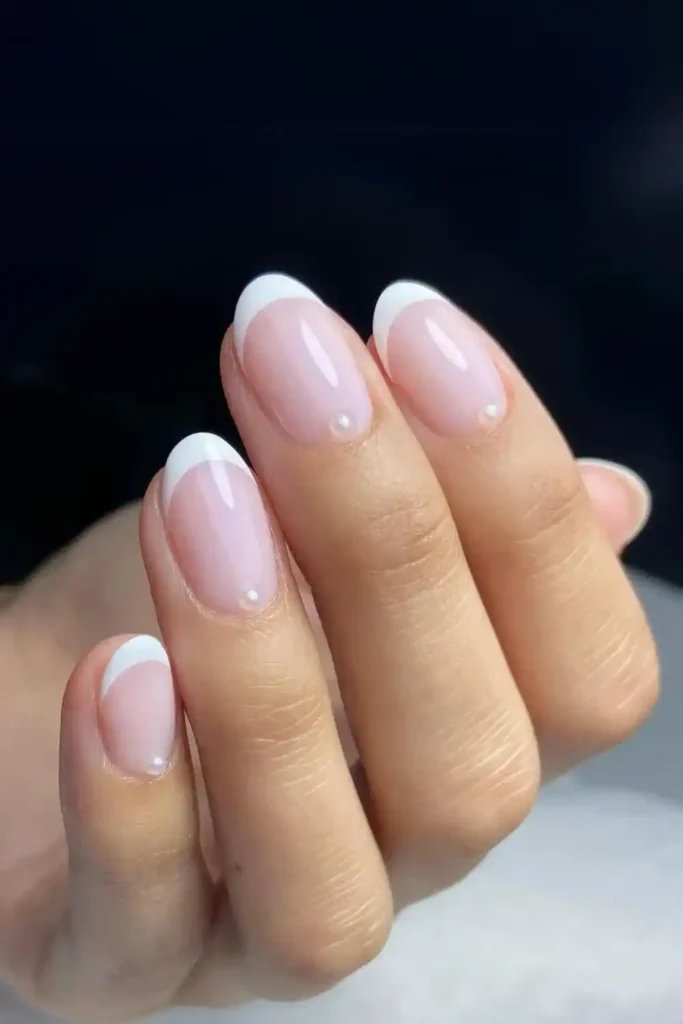 Pearl French Nails With an Elegant Luxurious Finish