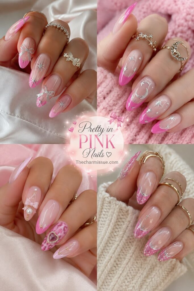 Pink French Tip Nail Ideas