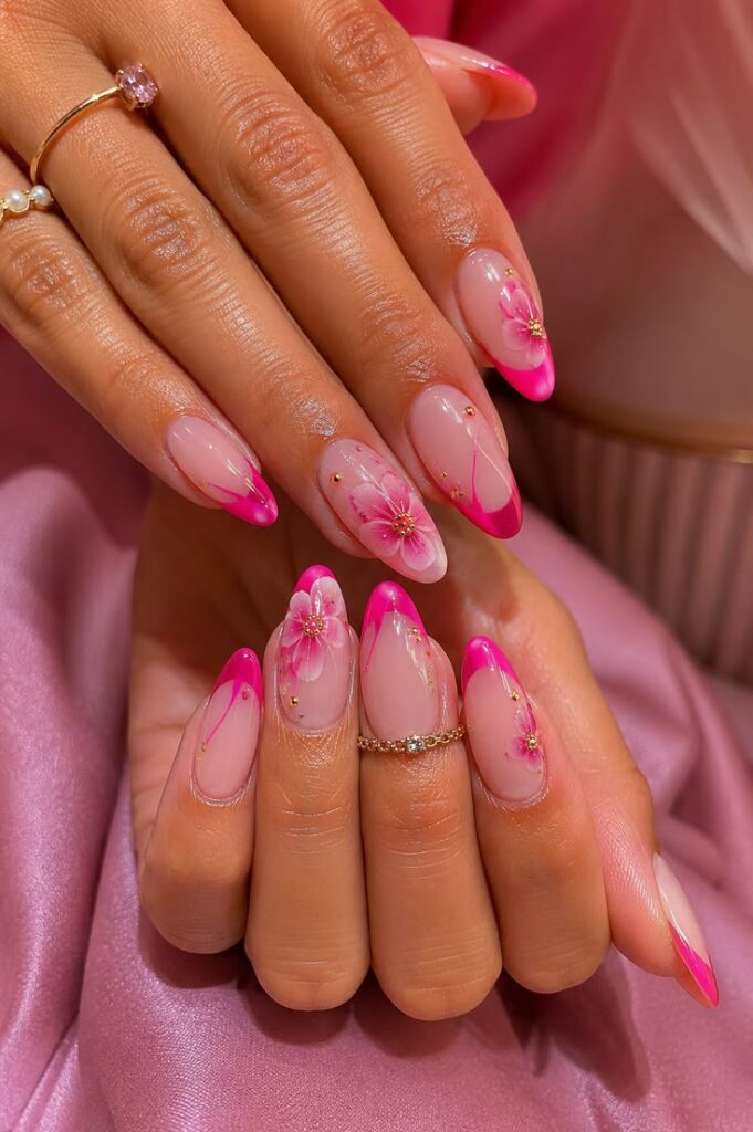 Pink French Tip Nail Ideas