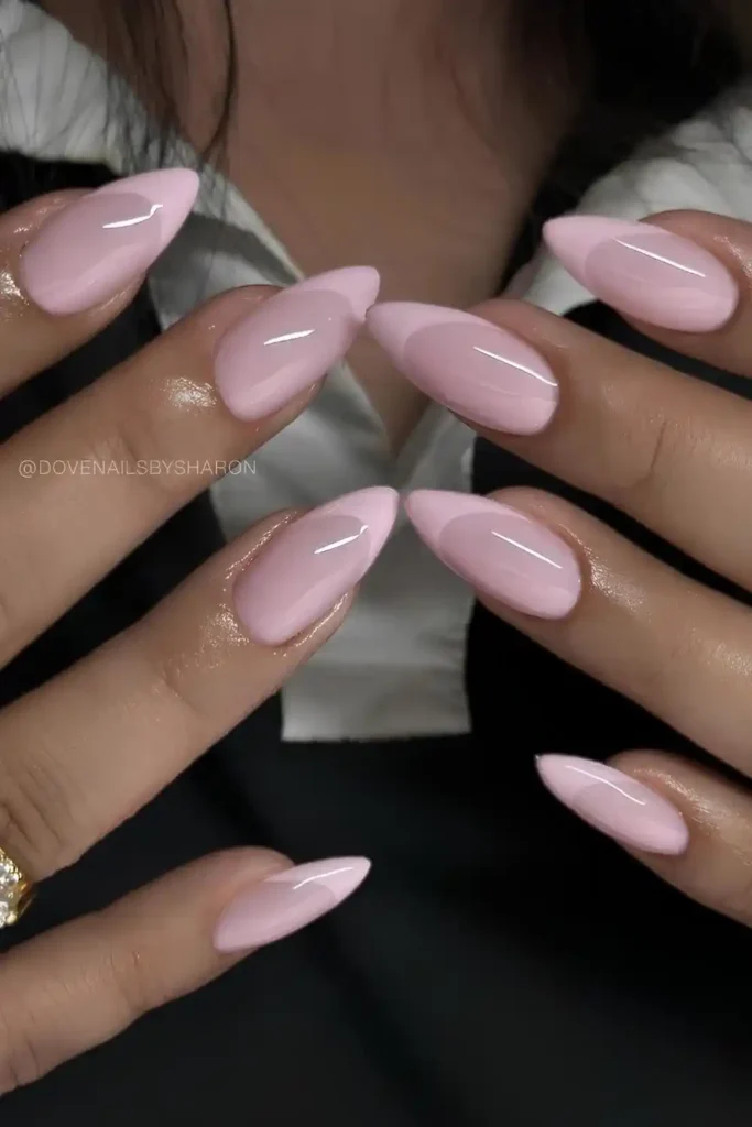 Pink French Mani on a Milky Base for a Clean Elegant Finish