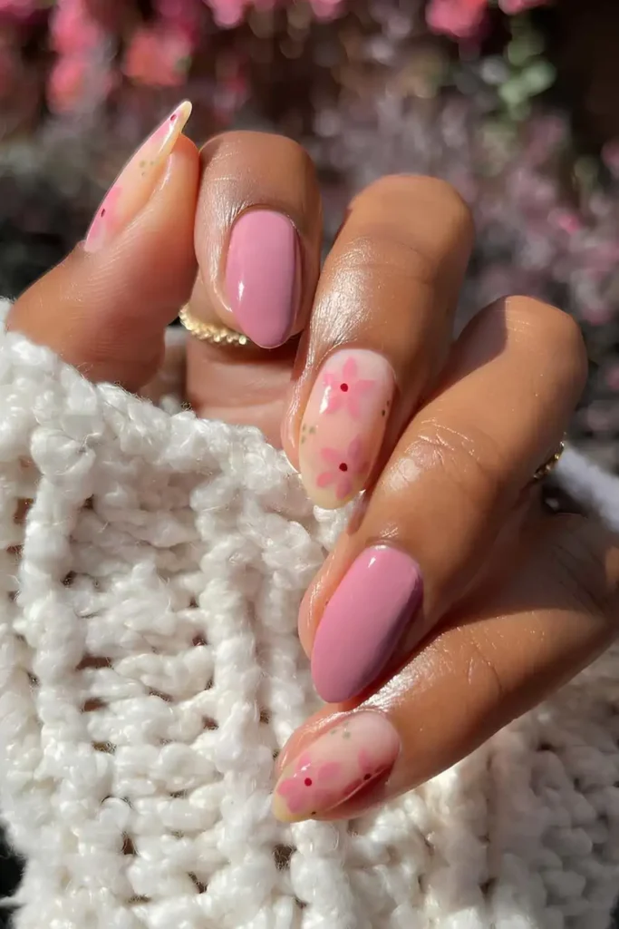 Pink Fall Floral Nails You'll Love