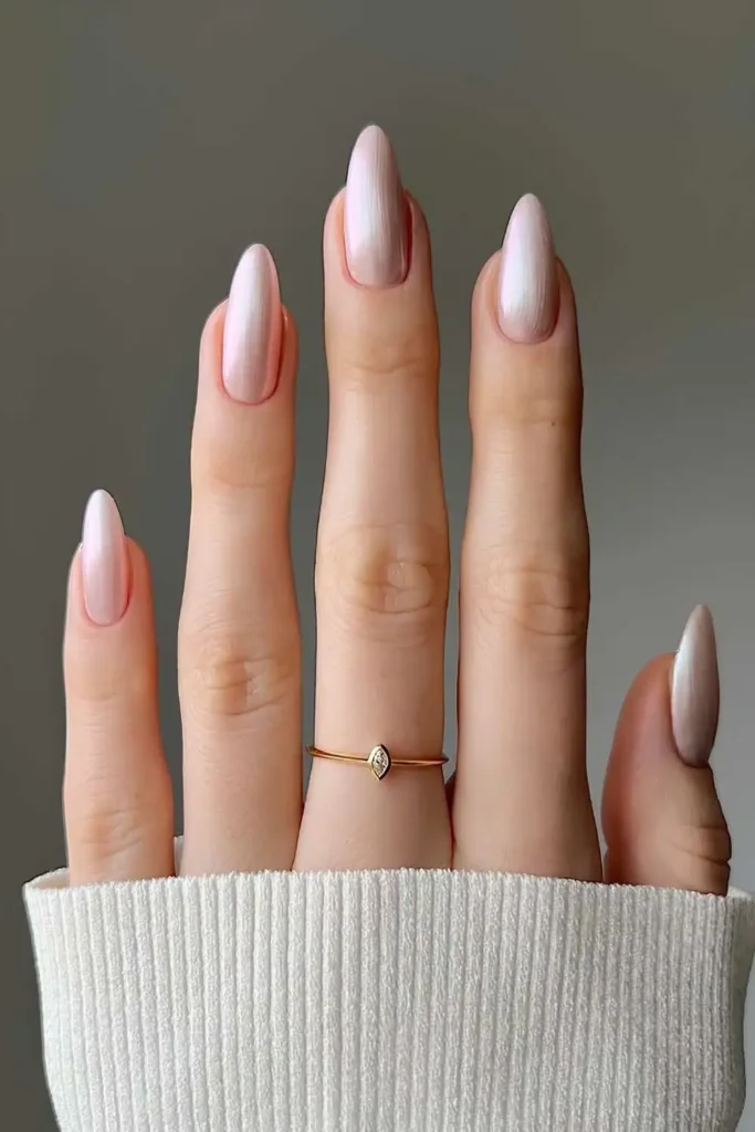 Pink Satin Effect Manicure That Shines Beautifully