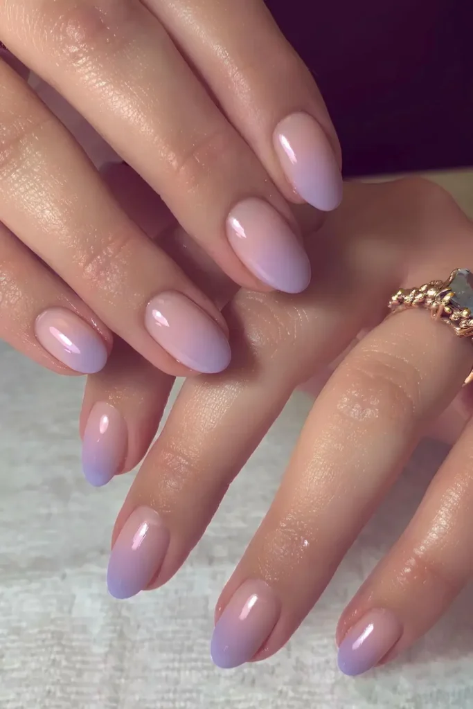 Purple Ombre Manicure With a Smooth Gradient Finish