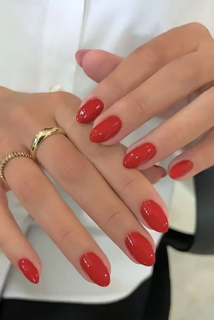 Red Solid Nails That Always Look Timeless