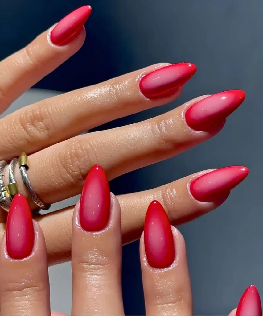 Red Spring Aura Manicure for a Fresh Trendy Look