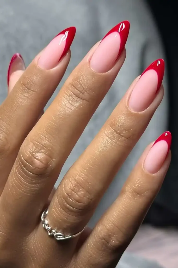 Red Winter French Manicure You'll Want to Wear All Season