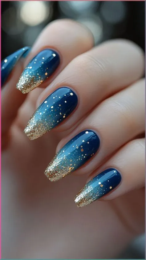 Milky Nails With Deep Blue Abstract Art for a Modern Look