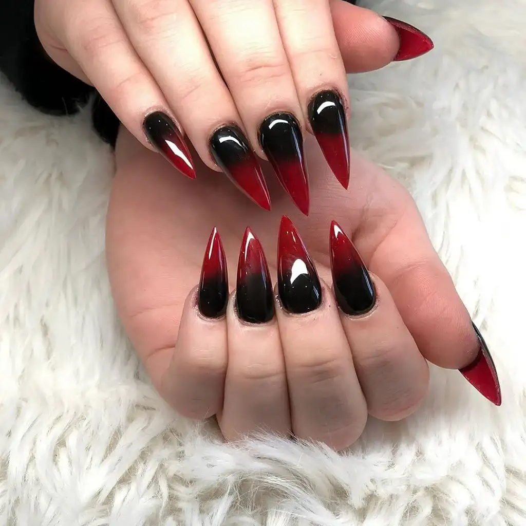 Scary Blood Red and Black Stilettos for a Dramatic Look