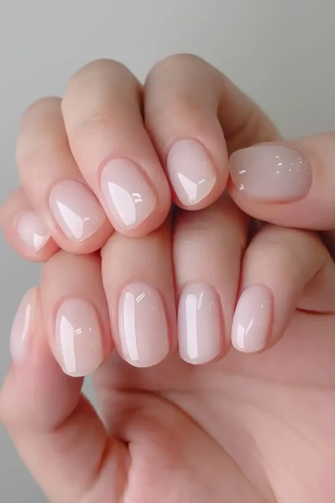 Sheer Milky White Manicure That Never Goes Out of Fashion