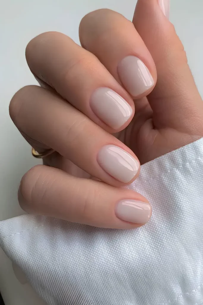 Sheer Milky White Nails for a Clean Elegant Look