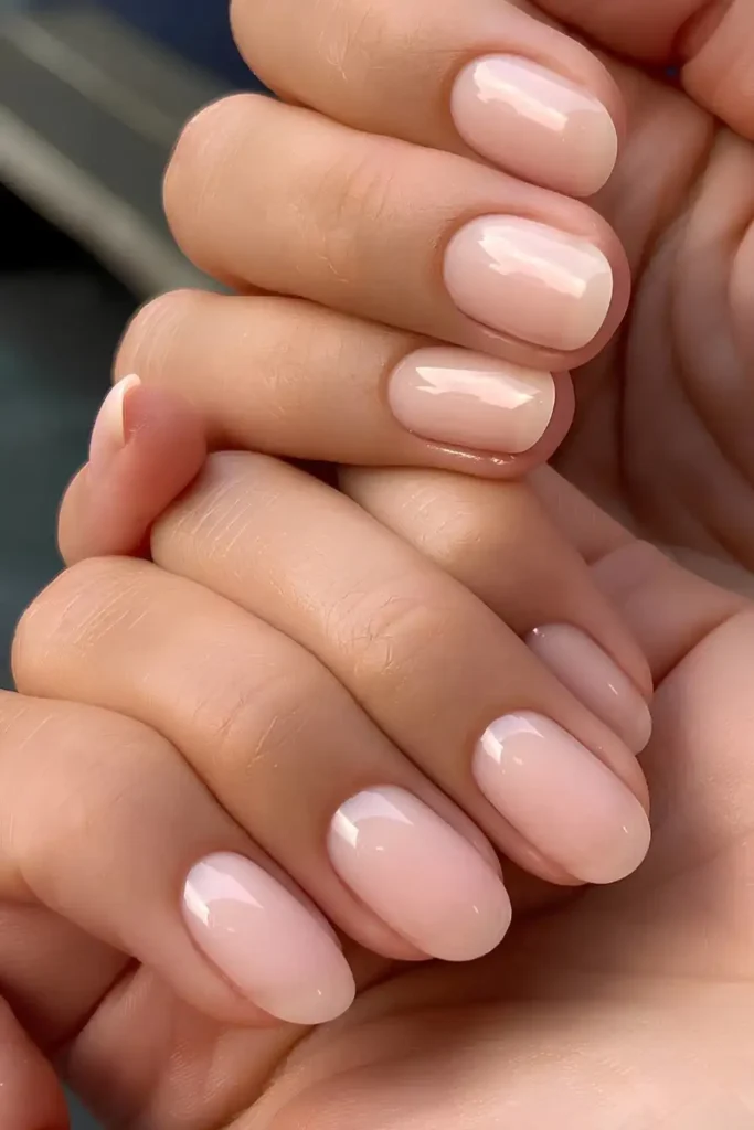 Sheer Nude Oval Manicure for an Elegant Look